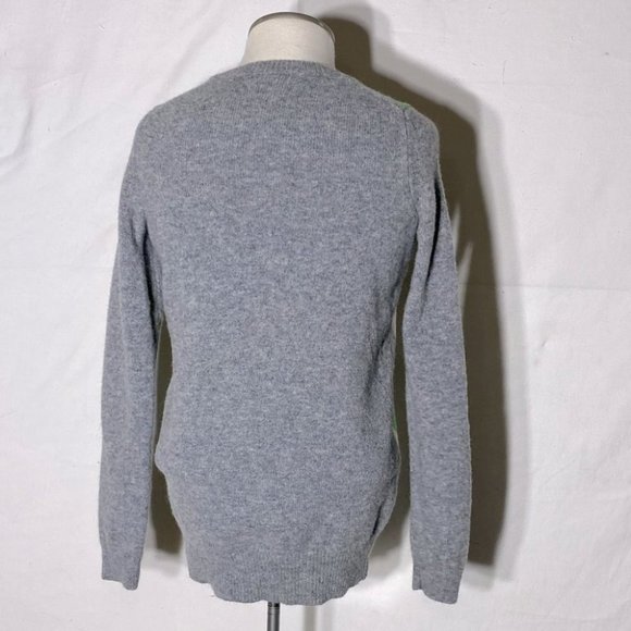 GAP Grey White Green Argyle Lambswool Knit V Neck Sweater S - Picture 4 of 11